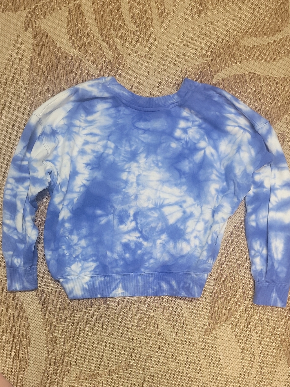 JoyLab Blue and White Tie-Dye Crewneck Sweatshirt